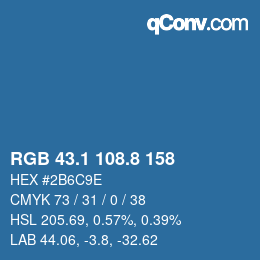 Color code: RGB 43.1 108.8 158 | qconv.com