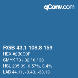 Color code: RGB 43.1 108.8 159 | qconv.com