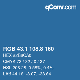 Color code: RGB 43.1 108.8 160 | qconv.com