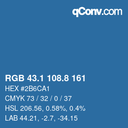 カラーコード: RGB 43.1 108.8 161 | qconv.com