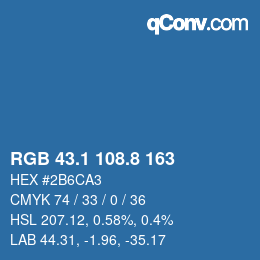 Color code: RGB 43.1 108.8 163 | qconv.com