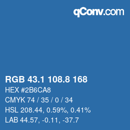 Color code: RGB 43.1 108.8 168 | qconv.com
