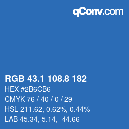 Color code: RGB 43.1 108.8 182 | qconv.com