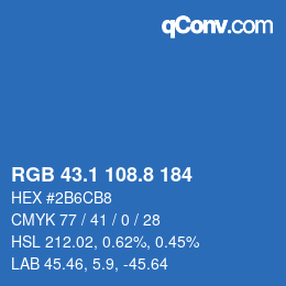 Color code: RGB 43.1 108.8 184 | qconv.com