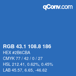 カラーコード: RGB 43.1 108.8 186 | qconv.com