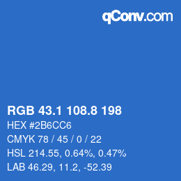 Color code: RGB 43.1 108.8 198 | qconv.com