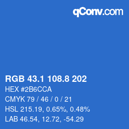カラーコード: RGB 43.1 108.8 202 | qconv.com