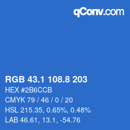 Color code: RGB 43.1 108.8 203 | qconv.com