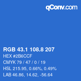 Color code: RGB 43.1 108.8 207 | qconv.com