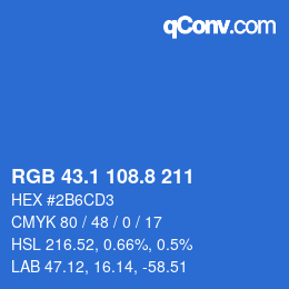 カラーコード: RGB 43.1 108.8 211 | qconv.com