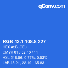 Color code: RGB 43.1 108.8 227 | qconv.com