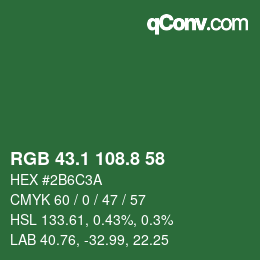 Color code: RGB 43.1 108.8 58 | qconv.com