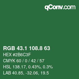 Color code: RGB 43.1 108.8 63 | qconv.com