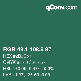 Color code: RGB 43.1 108.8 87 | qconv.com