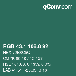 Farbcode: RGB 43.1 108.8 92 | qconv.com