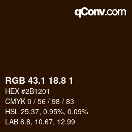 Farbcode: RGB 43.1 18.8 1 | qconv.com