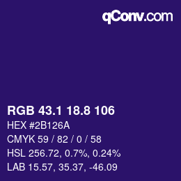 カラーコード: RGB 43.1 18.8 106 | qconv.com