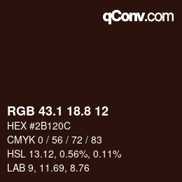 Color code: RGB 43.1 18.8 12 | qconv.com