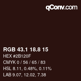 Color code: RGB 43.1 18.8 15 | qconv.com