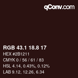 Color code: RGB 43.1 18.8 17 | qconv.com