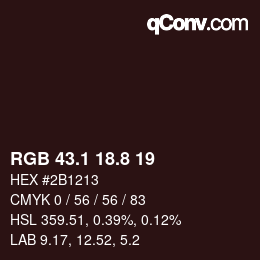 Color code: RGB 43.1 18.8 19 | qconv.com