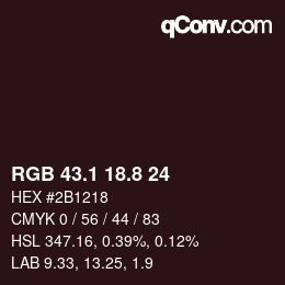 Color code: RGB 43.1 18.8 24 | qconv.com