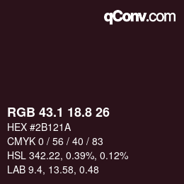 Color code: RGB 43.1 18.8 26 | qconv.com