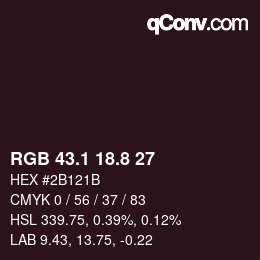 Color code: RGB 43.1 18.8 27 | qconv.com