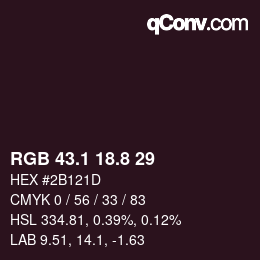Color code: RGB 43.1 18.8 29 | qconv.com