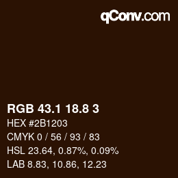 カラーコード: RGB 43.1 18.8 3 | qconv.com