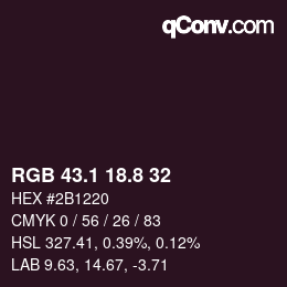 Color code: RGB 43.1 18.8 32 | qconv.com