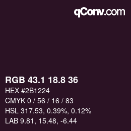 Color code: RGB 43.1 18.8 36 | qconv.com