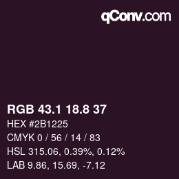 カラーコード: RGB 43.1 18.8 37 | qconv.com