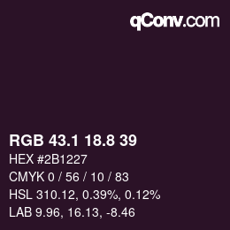 Color code: RGB 43.1 18.8 39 | qconv.com