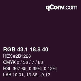 Color code: RGB 43.1 18.8 40 | qconv.com