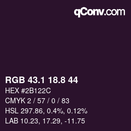 Color code: RGB 43.1 18.8 44 | qconv.com