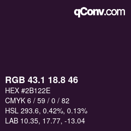 Color code: RGB 43.1 18.8 46 | qconv.com