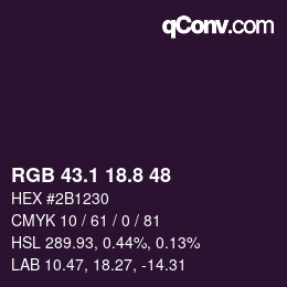 Color code: RGB 43.1 18.8 48 | qconv.com