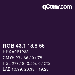 Color code: RGB 43.1 18.8 56 | qconv.com
