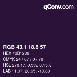 Color code: RGB 43.1 18.8 57 | qconv.com