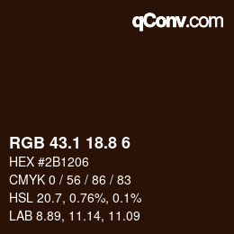 Color code: RGB 43.1 18.8 6 | qconv.com
