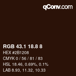 Color code: RGB 43.1 18.8 8 | qconv.com