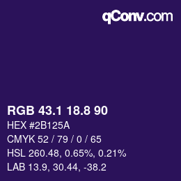 カラーコード: RGB 43.1 18.8 90 | qconv.com