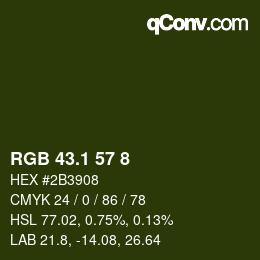 カラーコード: RGB 43.1 57 8 | qconv.com