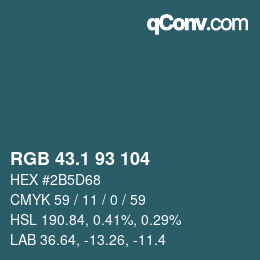 Color code: RGB 43.1 93 104 | qconv.com