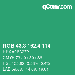 カラーコード: RGB 43.3 162.4 114 | qconv.com