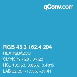 カラーコード: RGB 43.3 162.4 204 | qconv.com