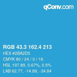 カラーコード: RGB 43.3 162.4 213 | qconv.com