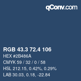 カラーコード: RGB 43.3 72.4 106 | qconv.com