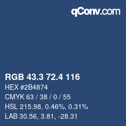 カラーコード: RGB 43.3 72.4 116 | qconv.com